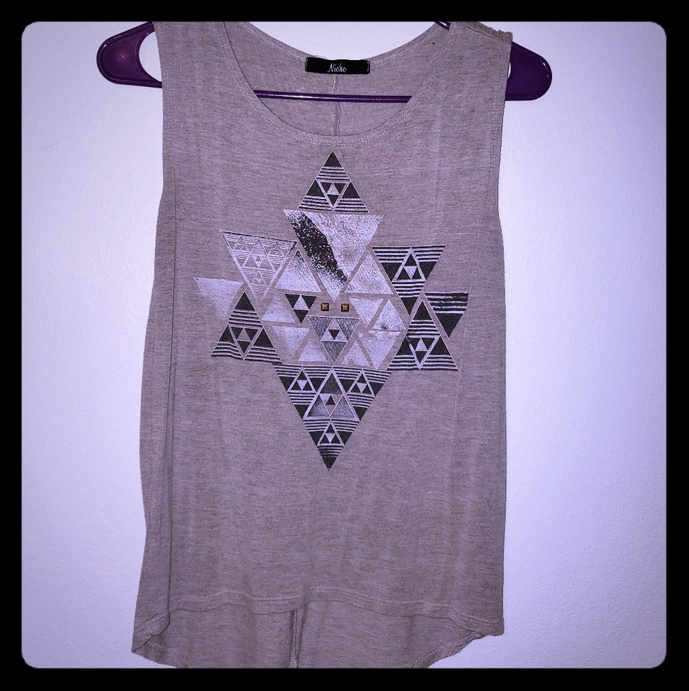 Cute Grey Shirt with Geometric Design